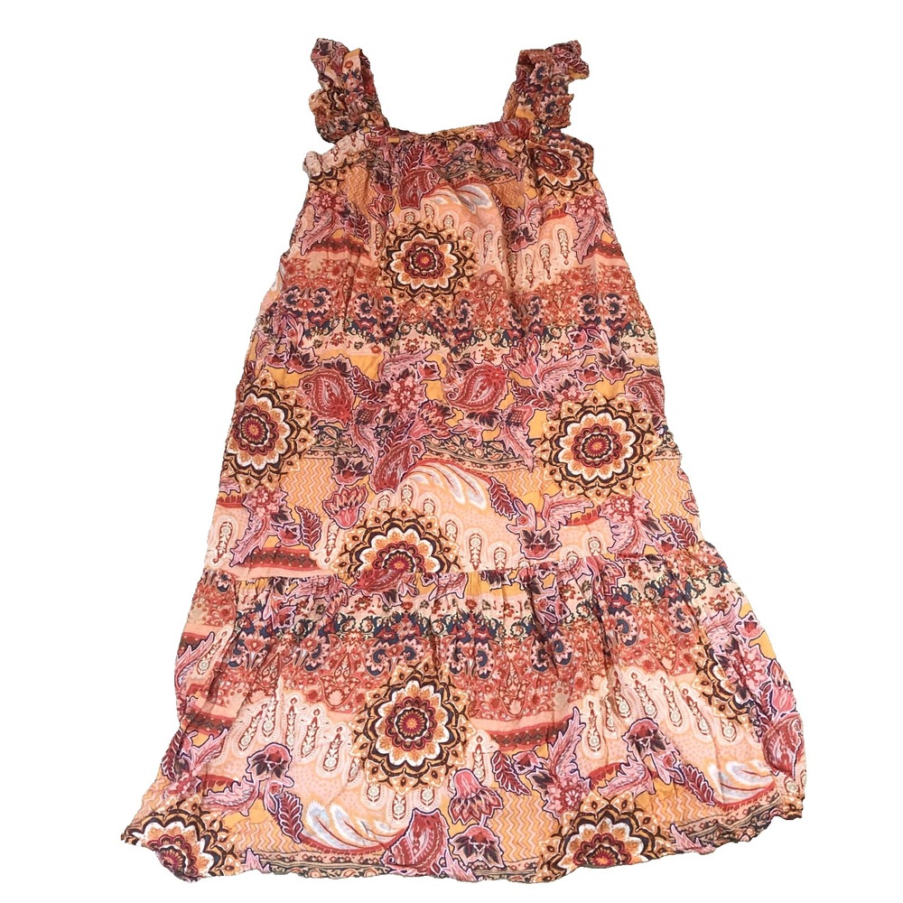 Knox Rose‎ Floral Paisley Dress Womens Small Boho Cottagecore Fairycore Tiered